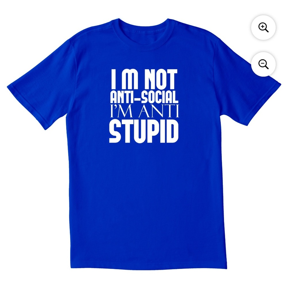 Royal Blue Short Sleeve Tee with Bold Statement